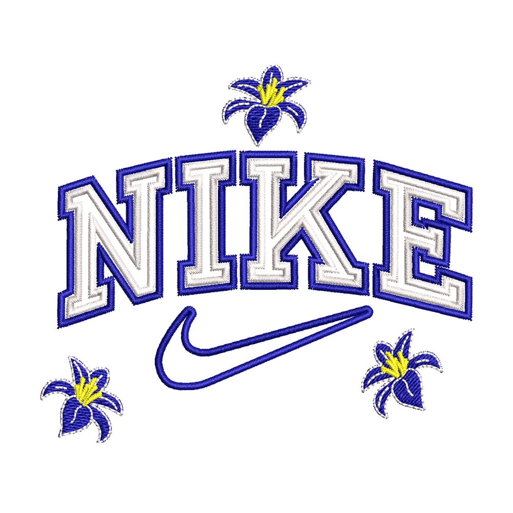 Nike flower embroidery design, Flower embroidery, Nike design, Embroidery shirt, Embroidery file, Digital download.jpg