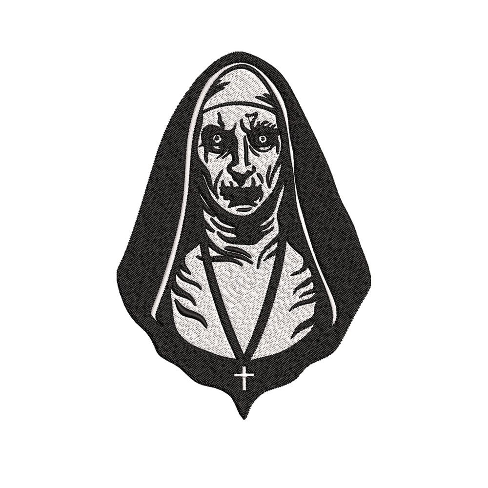 The Nun Embroidery design, The Nun logo Embroidery, Horror design, Embroidery File, logo shirt, Digital download..jpg