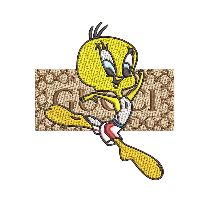 Tweety Gucci Embroidery design, Tweety Gucci cartoon Embroidery, cartoon design, Embroidery File, Digital download..jpg