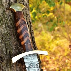 Hand Forged Damascus Steel Viking Sword - Battle Ready Medieval Longsword