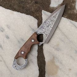 Handmade Damascus Knife Set - Karambit, Fixed Blade, Gut Hook, and Ka-Bar Knives,knife,gift for her,knives gifts