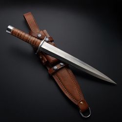 Handmade Dagger D2 Dagger Hunting knife &Leather Sheath,knife,handmade knife ,gift for her