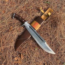 15 inches blade bowie knife, hand forged bushcraft knife, 5160 leaf spring khukuri, balance water tempered, sharpen,