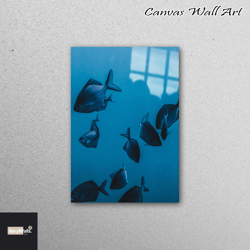 tempered glass, glass art, mural art, blue glass art, underwater landscape wall art, underwater glass wall art,