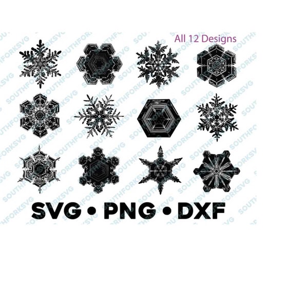 Snowflake Realistic SVG PNG DXF Bundle graphic vector transp | Inspire ...