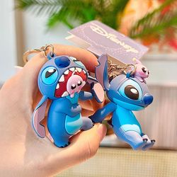 Cartoon Disney Stitch Keychain Cute Anime Doll Pendant Bag Car Gifts for Kids Friends Wholesale Key Accessories Holder
