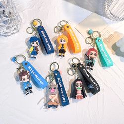 New Demon Slayer Kimetsu No Yaiba Blade of Ghost Keychain Cute Characters Bag Pendant Car Key Chain Ring Fans Gift Anime