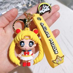 Anime Sailor Moon Keychain Cute Figure Doll Couple Bag Pendant Keyring Car Key Chain Accessories Toy Gift for Men Women