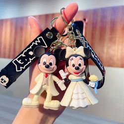 Disney Mickey Mouse Pendant Keychain Kawaii Mickey Minnie Cosplay Anime Keychain On Bags Sweet Girls Keychains Birthday