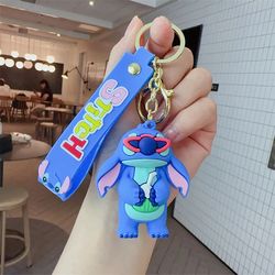 Disney Stitch Keychain Variety of Cartoon Lilo & Stitch Cute Doll Keyring Fashion Couple Bag Ornament Key Chain Car Pend