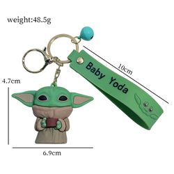 New Anime Yoda Baby Keychain Cartoon Cute Star Wars Baby Yoda Figure Keychains Bag Car Keyrings Pendant Gift Toy for Kid