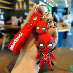 Marvel Cute Doll Pendant Anime Figures Deadpool Q Version Fashion Backpack Keychain Couple Bag Keyring Pendant Birthday