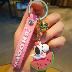 Anime Snoopy Charlie Keychain Cute Doll Bag Pendant Pvc Car Key Chain Decoration Key Ring Couple Accessories Birthday Ki