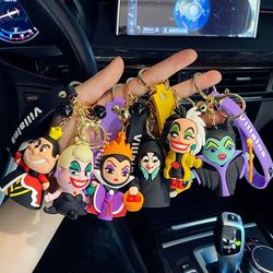 Disney Funny Villain Wicked Witch Anime Cartoon Pendant Keychain Holder Car Keyring Mobile Phone Bag Hanging Jewelry Kid