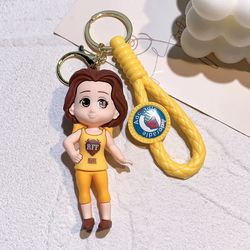 Disney Princess Collection Keychain Charm Jewelry Frozen Snow White Pendant Keyring Car Backpack Key Chain Accessories G