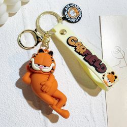 Cartoon Anime Garfield Keychain Lovely Backpack Pendant Creative Collocation Holiday Gifts for Boys Girls