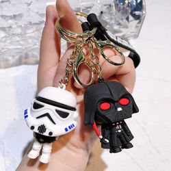 Star Wars Darth Vader Led Lighting Sound Keychains Creative Gifts Bagpack Pendant Collect Figures Key Ring Kids Dolls Ke