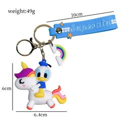 Rainbow Mammie Keychain Kawaii Cartoon Anime Lilo & Stitch Couple Keyring Car Keychain Keyholder Bag Charm Pendant Acces