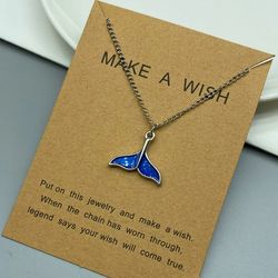New Design Animal Women Necklace Fashion Whale Tail Fish Nautical Charm Mermaid Tails Necklaces Jewelry Gift Collar Neck