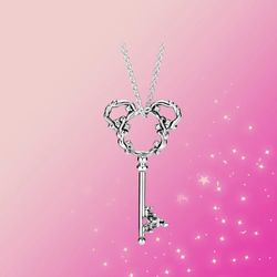 925 sterling Silver Aladdin lamp Necklace Fantasyland Castle Key Necklace silver pendant fit Original Pandor women jewel