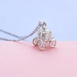 Hot New Fashion Exquisite Silver Plated Jewelry Dream Pumpkin Car Pendant Cinderella Fine Personality Necklaces XL088