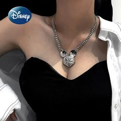Disney Mickey 2024 New Women's Necklace Luxury Brand Women's Jewelry Cartoon Fashion Trend High Quality Collar Long Neck