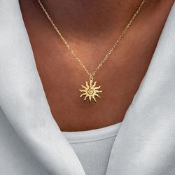 Stainless Steel Necklaces Spiral Sun Pendants Chain Choker Jewellery Fashion Necklace For Women Jewelry Wedding Party Gi