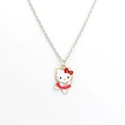 Kawaii Sanrio Anime Hello Kitty Alloy Necklace Cartoon Hellokitty Y2K Pendant Girl Collar Chain Holiday Gift For Girlfri