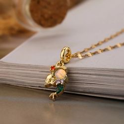 Minimalist Design Little Girl-Shaped Pendant Necklaces For Women Girls,Delicate Princess Accessories,Party Dating Jewelr