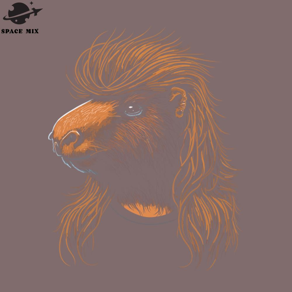 SM221223113-80s Heavy Metal Capybara With Mullet PNG Design.jpg
