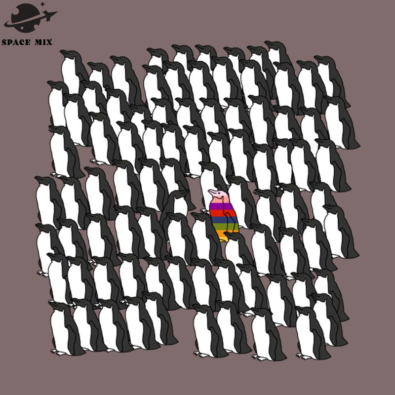SM2212231322-Black and White enguins and a Rainbow enguin PNG Design.jpg