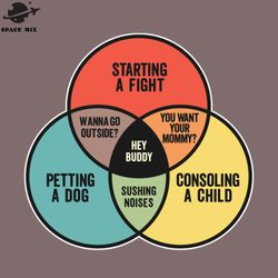 funny venn diagram starting a fight etting a dog and consoling a child png design