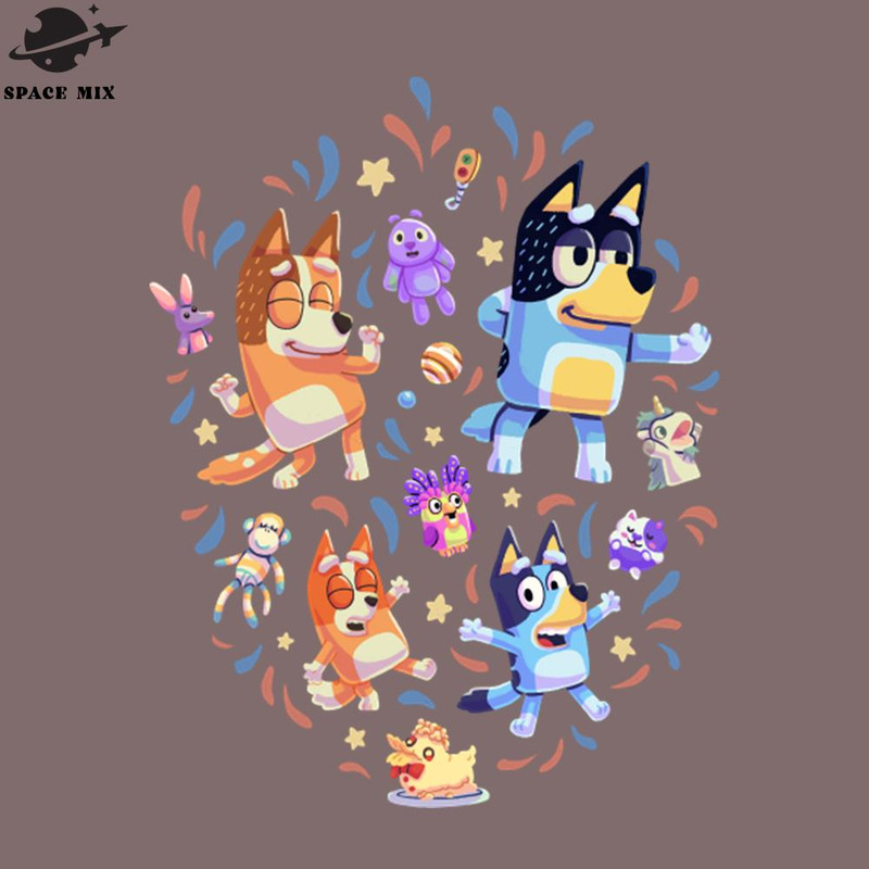 SM2212232515-Dance Mode Bluey Bingo Bandit Chilli PNG Design.jpg