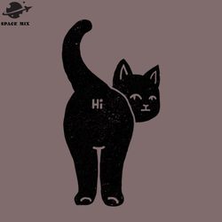 hello cat butt minimalist black by tobe fonseca png design