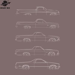 evolution of the chevy el camino profile stencil white png design