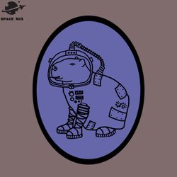 space capybara sci fi astronaut oval png design