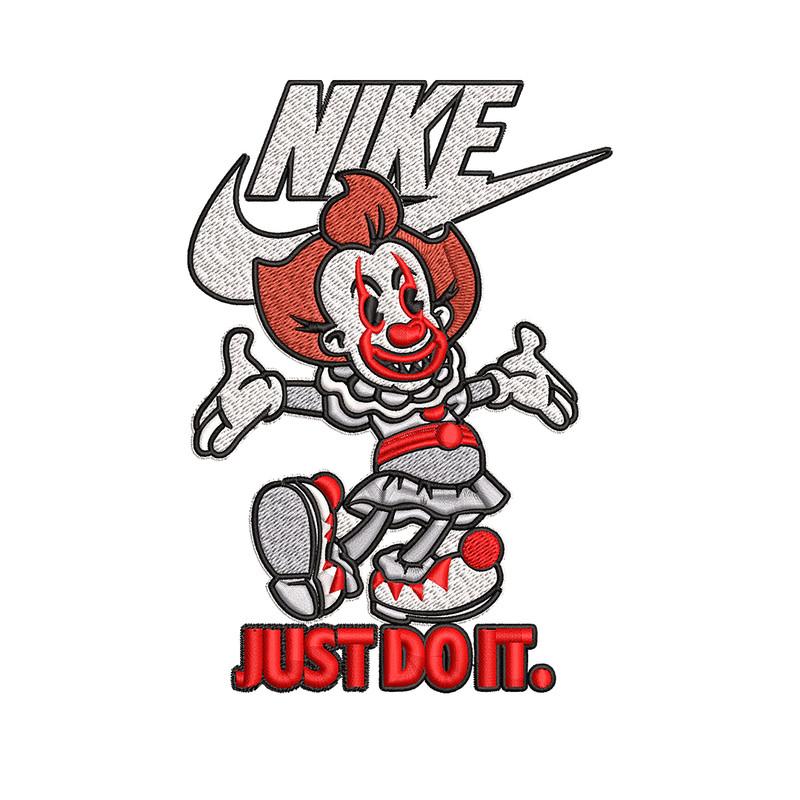 Just Do It Pennywise Embroidery design, Cartoon Embroidery, Nike design, Embroidery file, Nike logo. Instant download..jpg