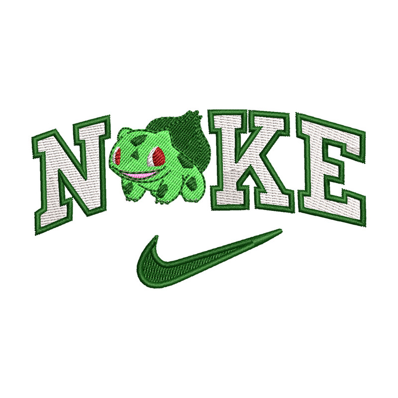 Nike bulbasaur embroidery design, Pokemon embroidery, Nike design, Embroidery shirt, Embroidery file,Digital download.jpg