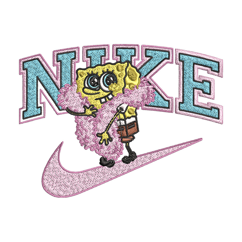 Spongebob pink nike Embroidery Design, Nike Embroidery, Brand Embroidery, Embroidery File, Logo shirt, Digital download.jpg
