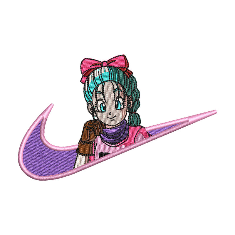 Bulma nike embroidery design, Dragonball embroidery, Nike design, Embroidery shirt, Embroidery file, Digital download.jpg