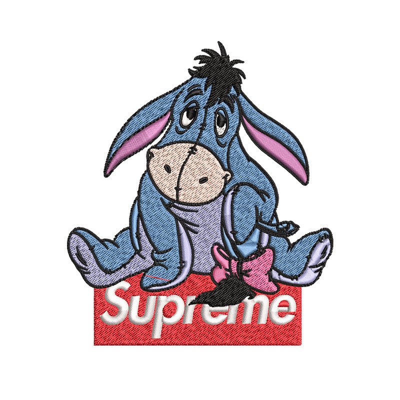 Eeyore Supreme Embroidery design, Eeyore Supreme Embroidery, cartoon design, Embroidery File, Instant download..jpg