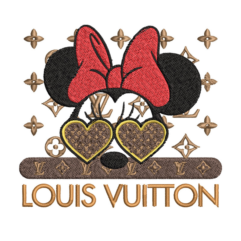 Minnie love lv Embroidery Design, Lv Embroidery, Embroidery File, Brand Embroidery, Logo shirt, Digital download.jpg