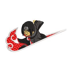 nike itachi embroidery design, naruto embroidery, nike design, anime design, anime shirt, digital download
