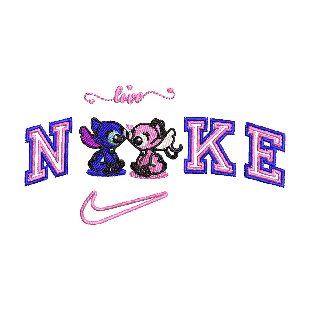 Nike stitch couple embroidery design, Stitch embroidery, Nike design, Embroidery file,Embroidery shirt, Digital download.jpg