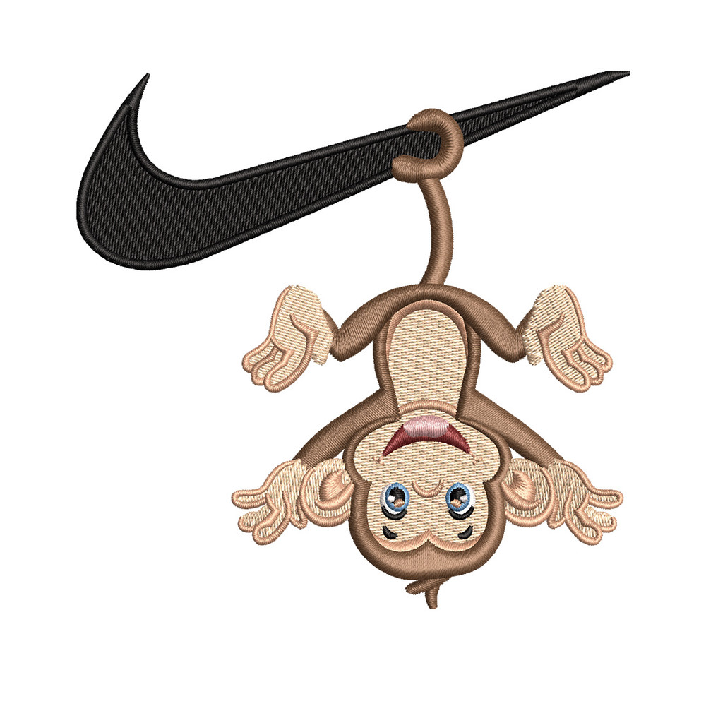Nike x monkey embroidery design, Monkey embroidery, Nike design, Embroidery shirt, Embroidery file, Digital download.jpg