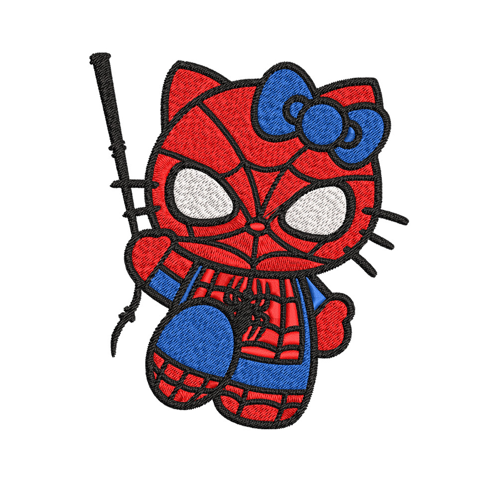 Spiderman Hellokitty Embroidery design, Hellokitty Embroidery, cartoon design, Embroidery File, Digital download..jpg