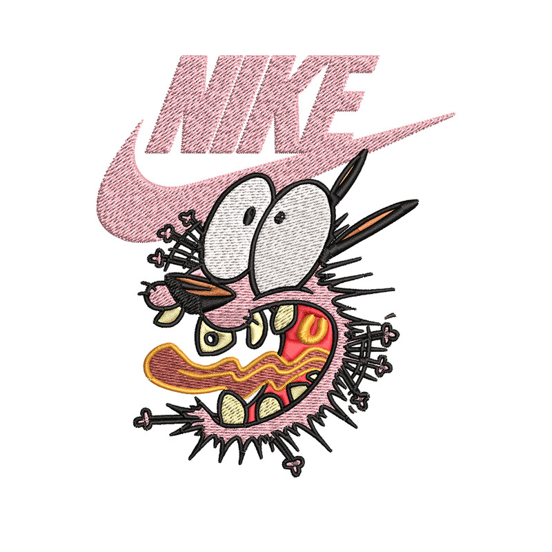 Courage dog Embroidery design, Courage dog Embroidery, Nike design, Embroidery file, cartoon logo. Instant download..jpg