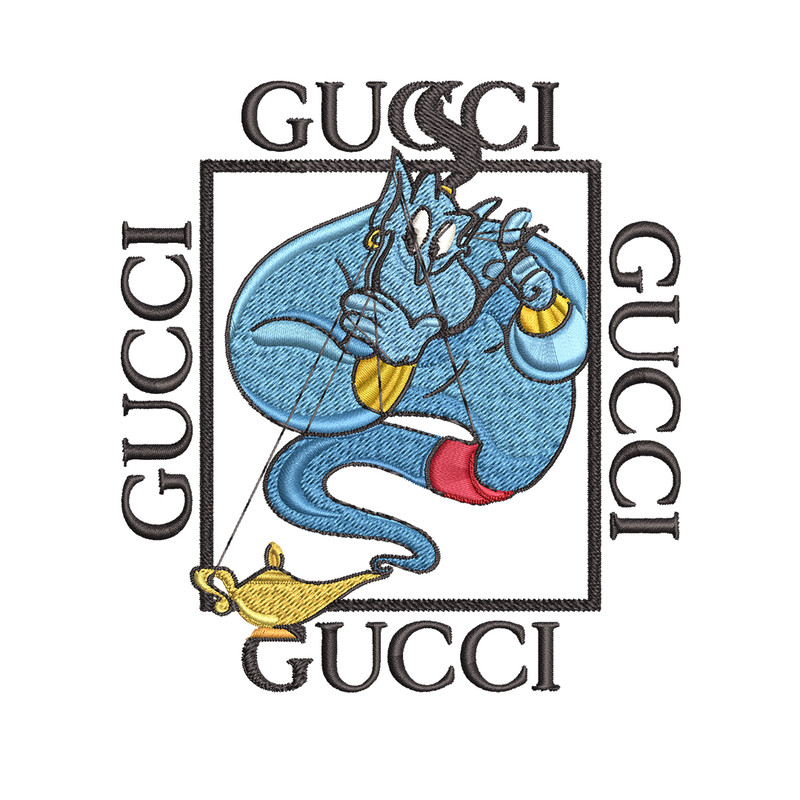 Genie gucci Embroidery design, Genie gucci Embroidery, cartoon design, Embroidery File, gucci logo, Instant download..jpg