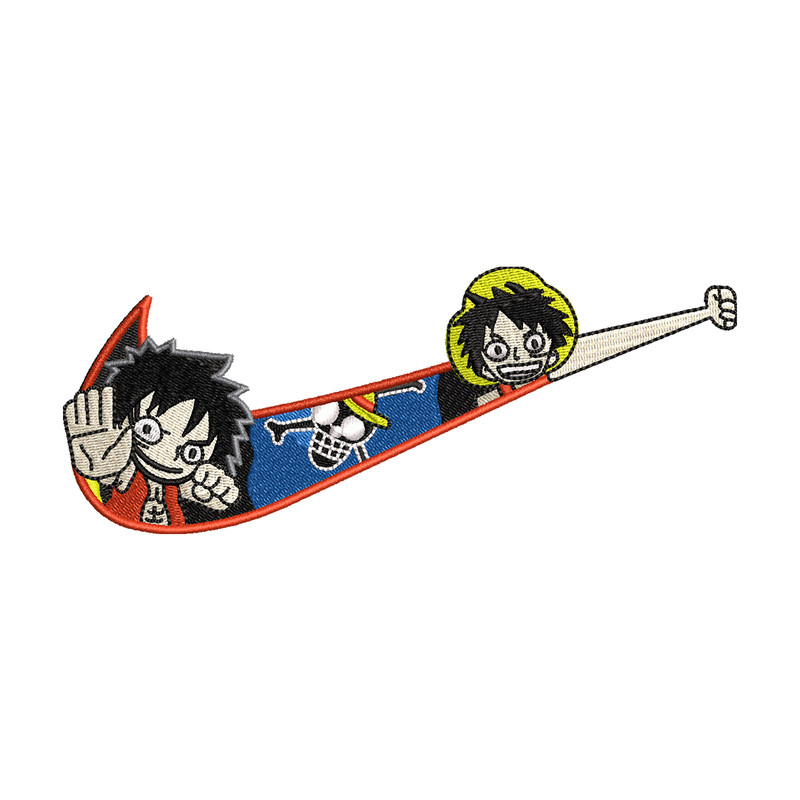 Luffy Funny Nike embroidery design, One Piece embroidery, logo design, anime shirt, Embroidery shirt, Instant download.jpg