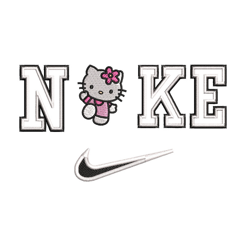 Nike kitty embroidery design, Hello kitty embroidery, Emb design, Embroidery shirt, Embroidery file, Digital download.jpg